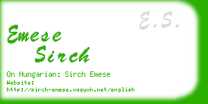 emese sirch business card